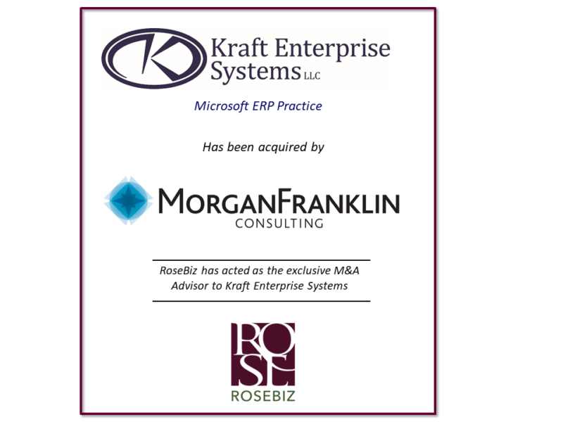 Kraft MS Dynamics ERP Practice Gets Acquired with Help from RoseBiz M&A Advisor Services