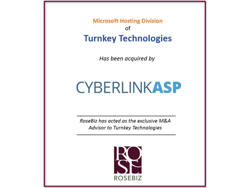 rosebiz inc turnkey technologies mergers acquisition ma